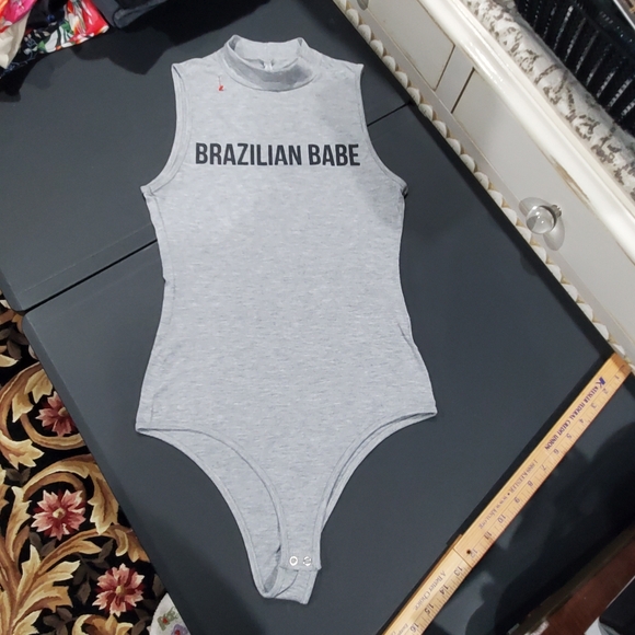 BLUE STEEL BLUESTEEL "BRAZILIAN BABE" Snap Bottom Body Suit BRAZIL SIZE M L👀K - Picture 1 of 12